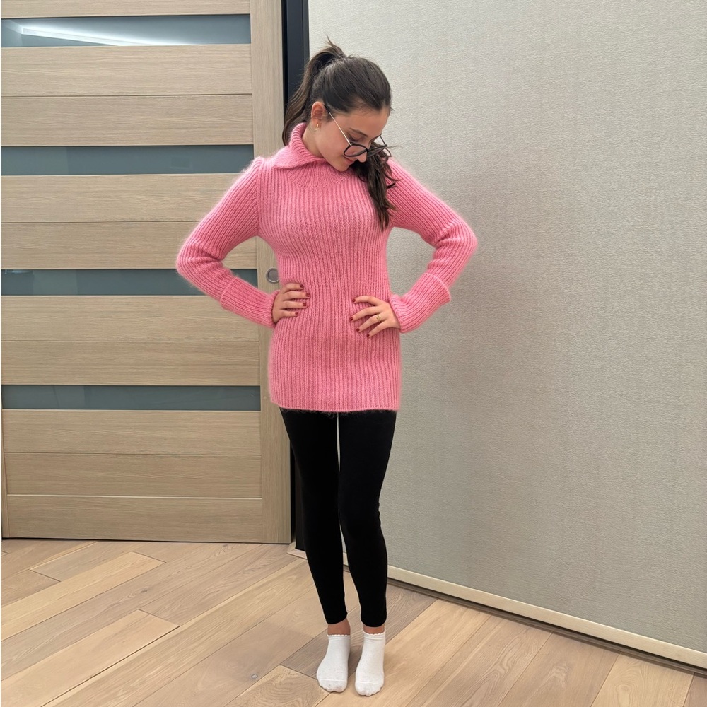 Cozy Pink Turtleneck Sweater by Luca Orlandi